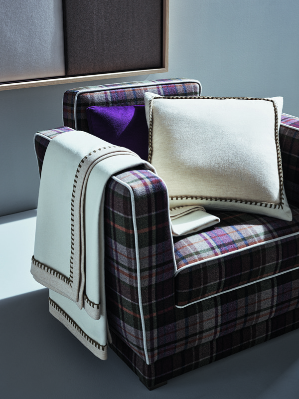 Ginza Armchair Chesa And Tiepolo Sherpas Cushion MTM Sherpas Plus Cushion And Plaid